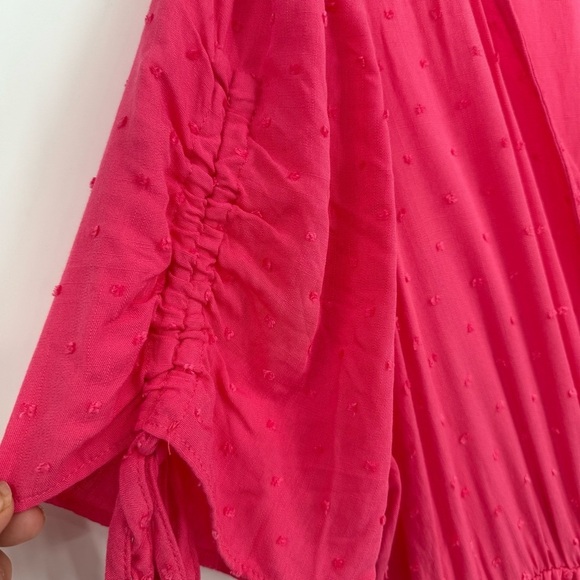 Torrid Women’s Size 2X Midi Swiss Surplice Dress Salmon Short Sleeves Pockets - Picture 10 of 12